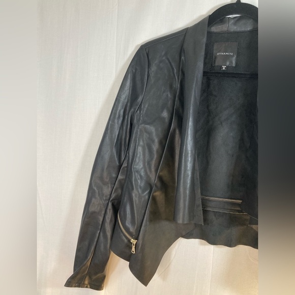 Dynamite vegan leather waterfall collar jacket with zipper details XS - Picture 9 of 13